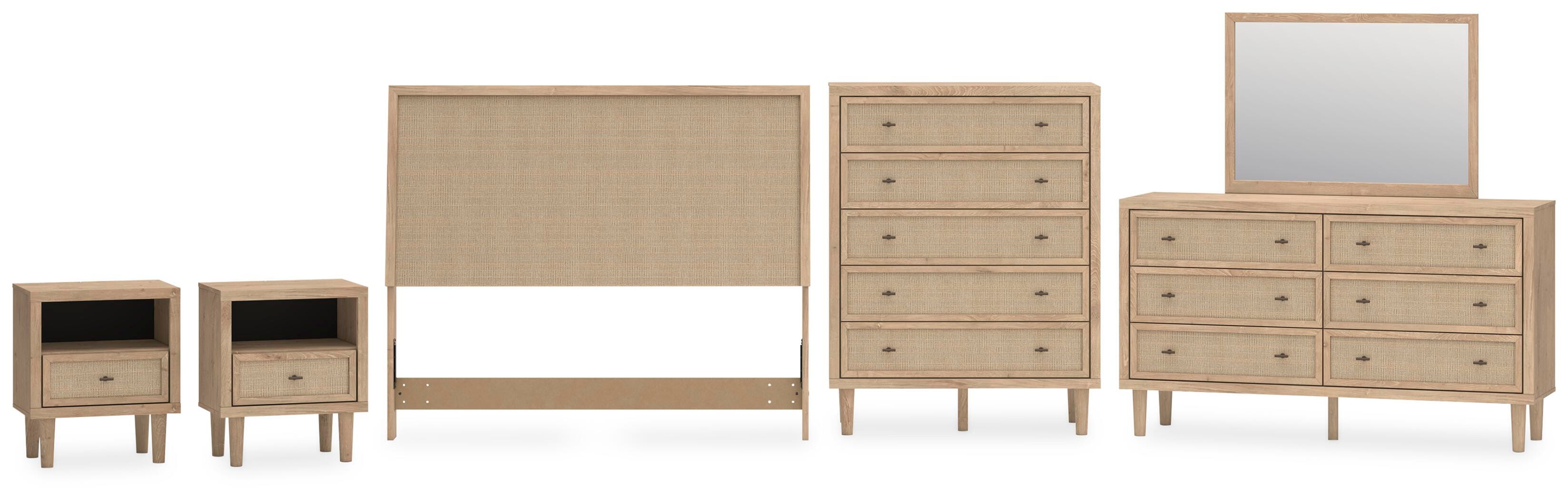 Cielden Panel Headboard, Dresser, Mirror, Chest and 2 Nightstands