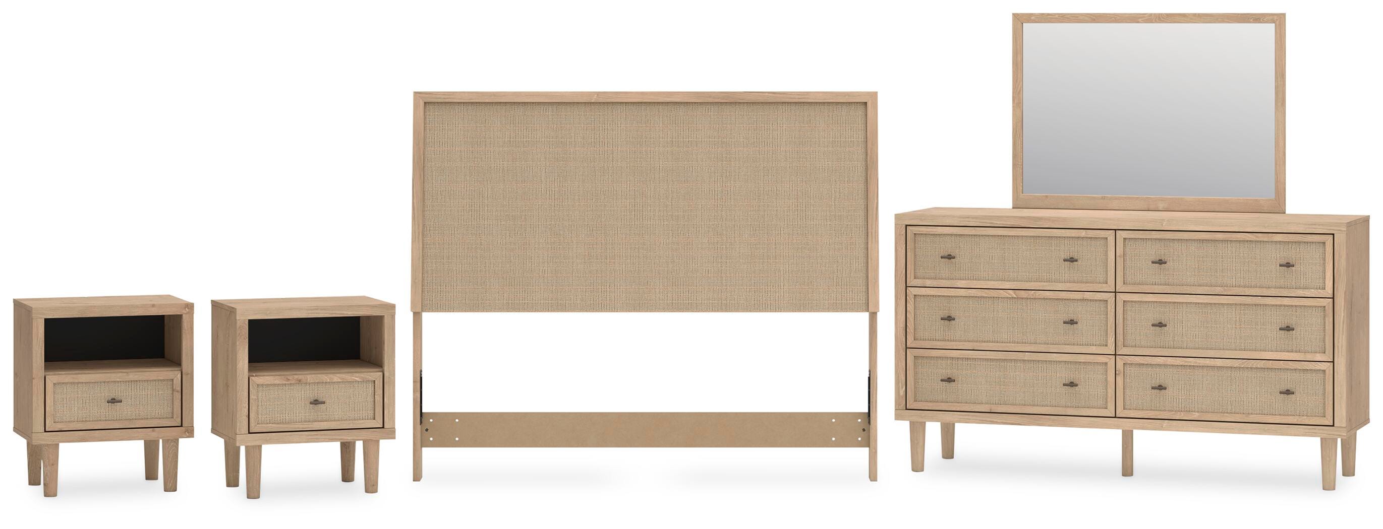 Cielden Panel Headboard, Dresser, Mirror and 2 Nightstands