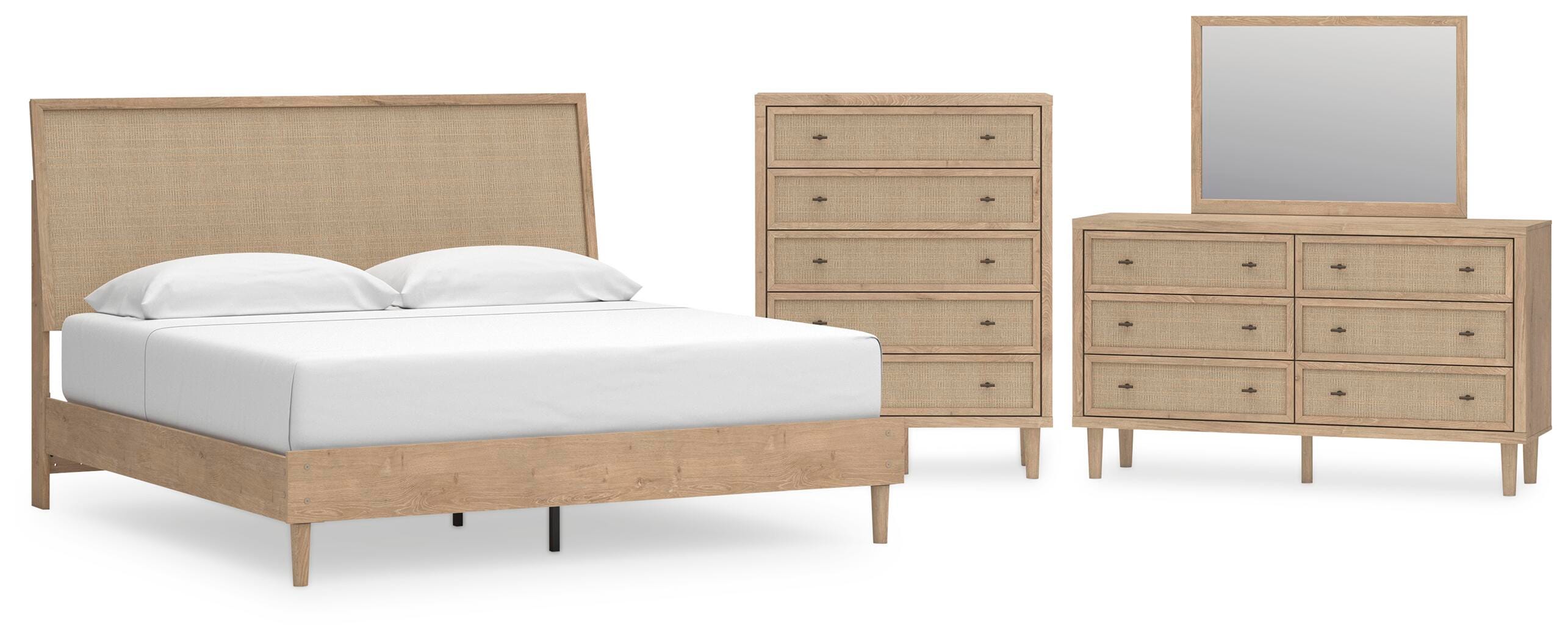 Cielden Panel Bed, Dresser, Mirror and Chest