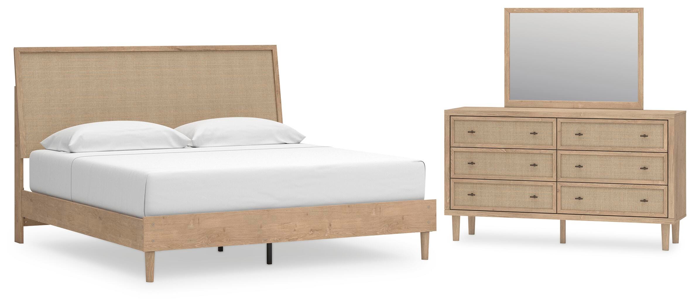 Cielden Panel Bed, Dresser and Mirror