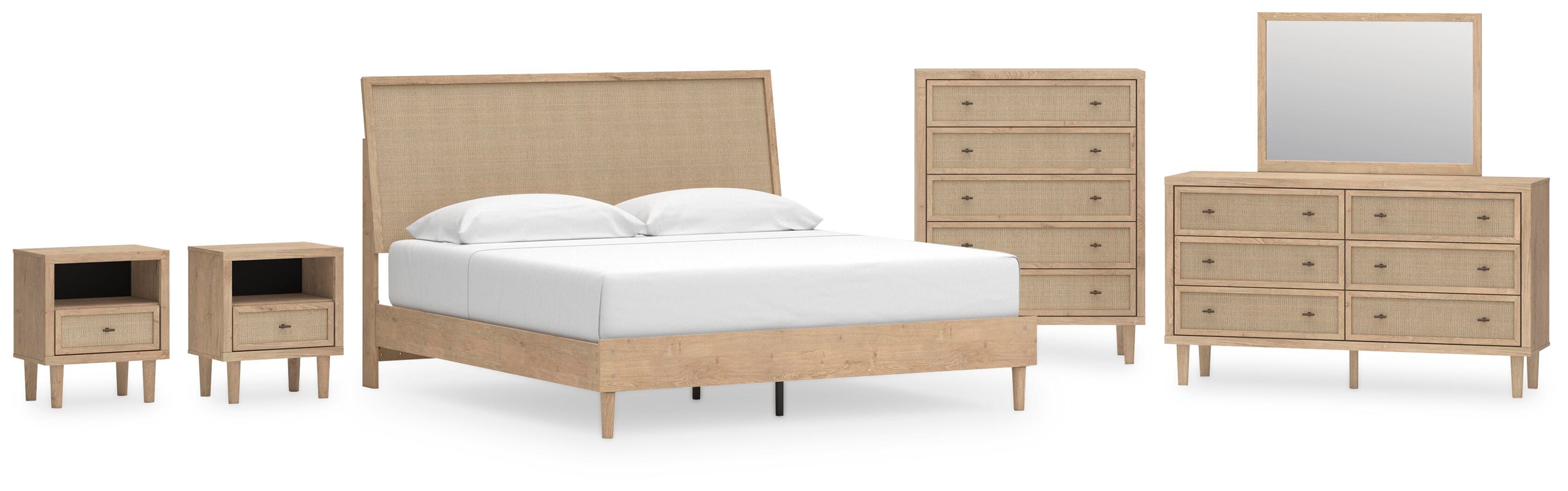 Cielden Panel Bed, Dresser, Mirror, Chest and 2 Nightstands