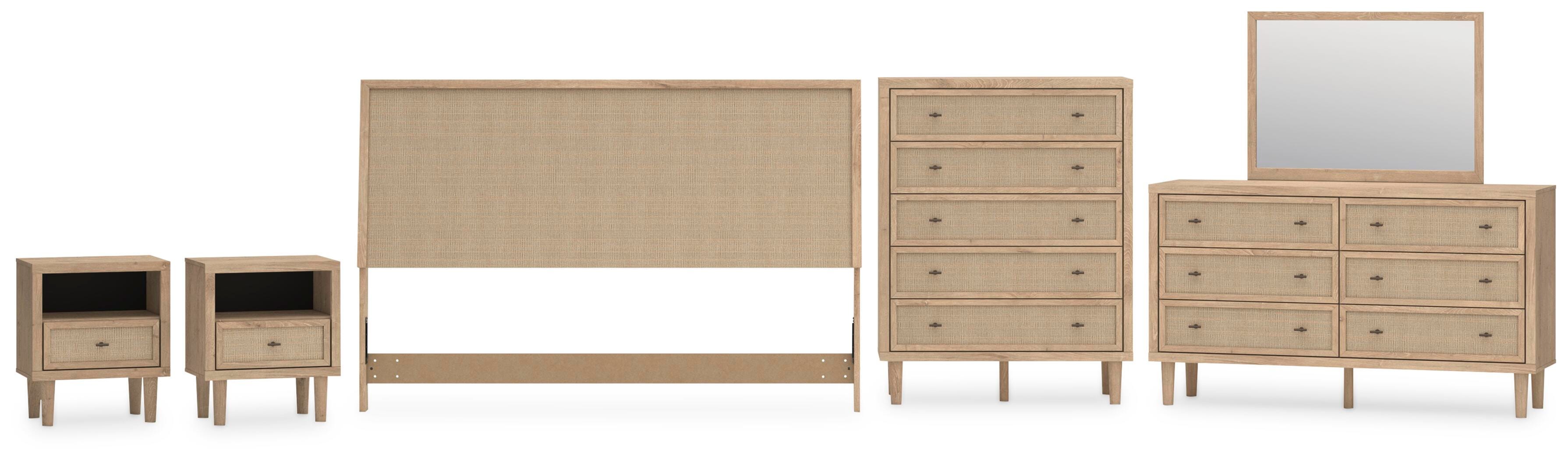 Cielden Panel Headboard, Dresser, Mirror, Chest and 2 Nightstands