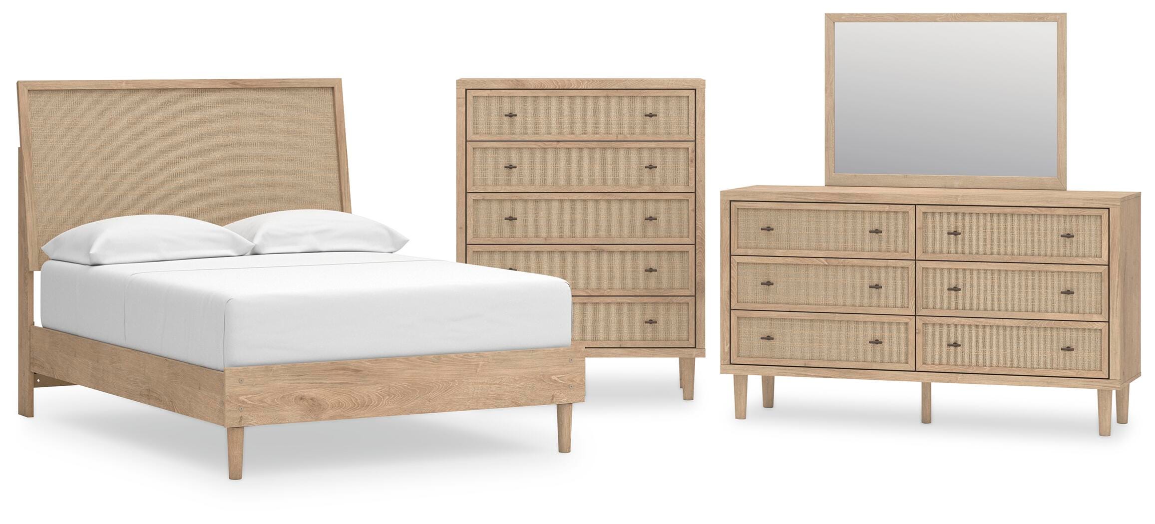 Cielden Panel Bed, Dresser, Mirror and Chest