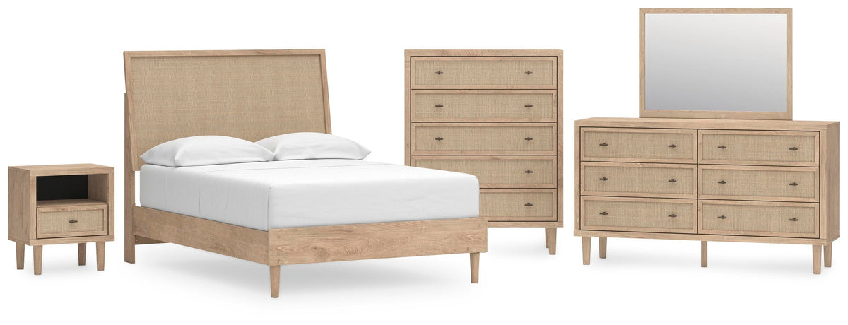 Cielden Panel Bed, Dresser, Mirror, Chest and Nightstand