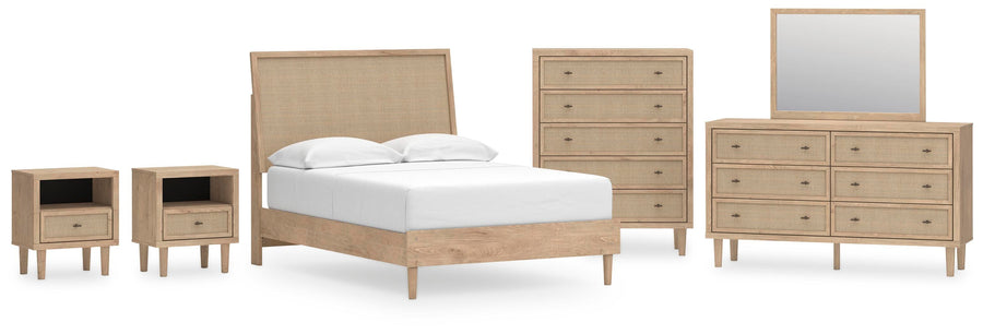 Cielden Panel Bed, Dresser, Mirror, Chest and 2 Nightstands