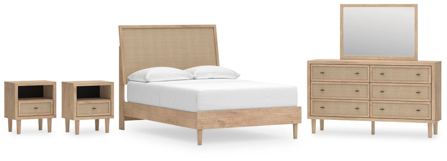 Cielden Panel Bed, Dresser, Mirror and 2 Nightstands