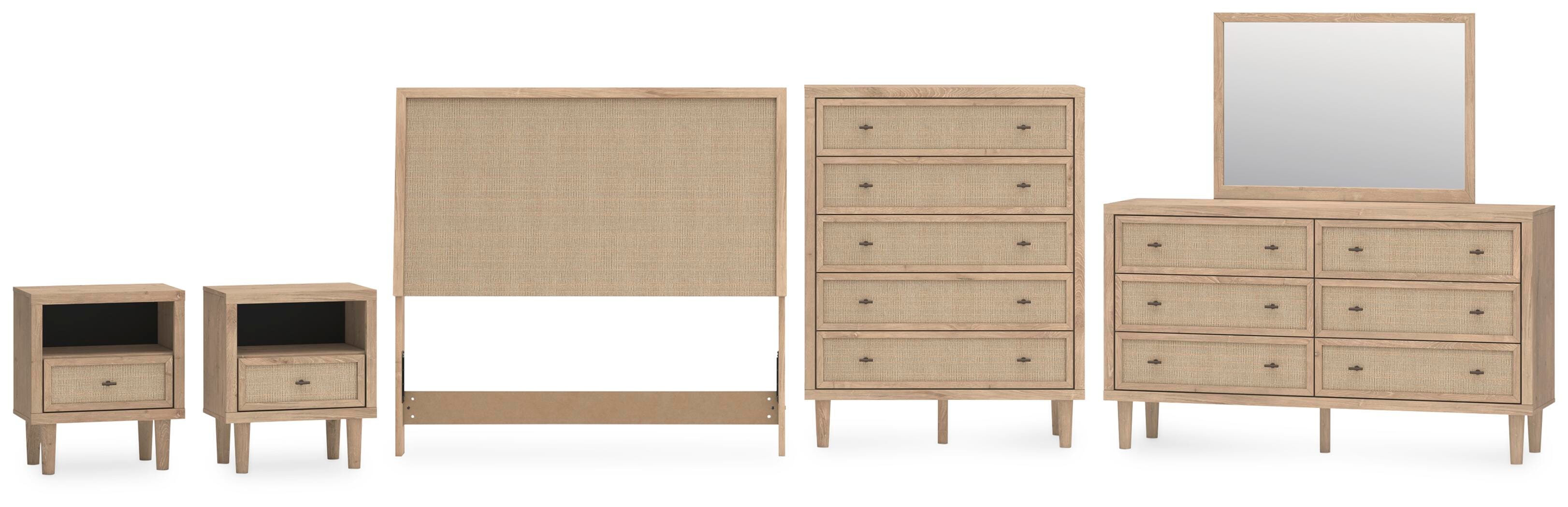 Cielden Panel Headboard, Dresser, Mirror, Chest and 2 Nightstands