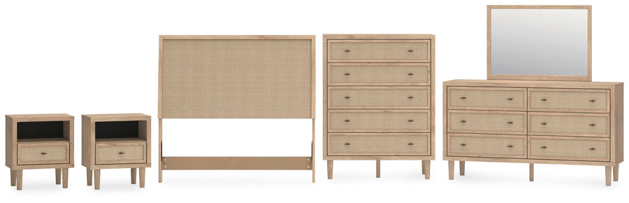 Cielden Panel Headboard, Dresser, Mirror, Chest and 2 Nightstands