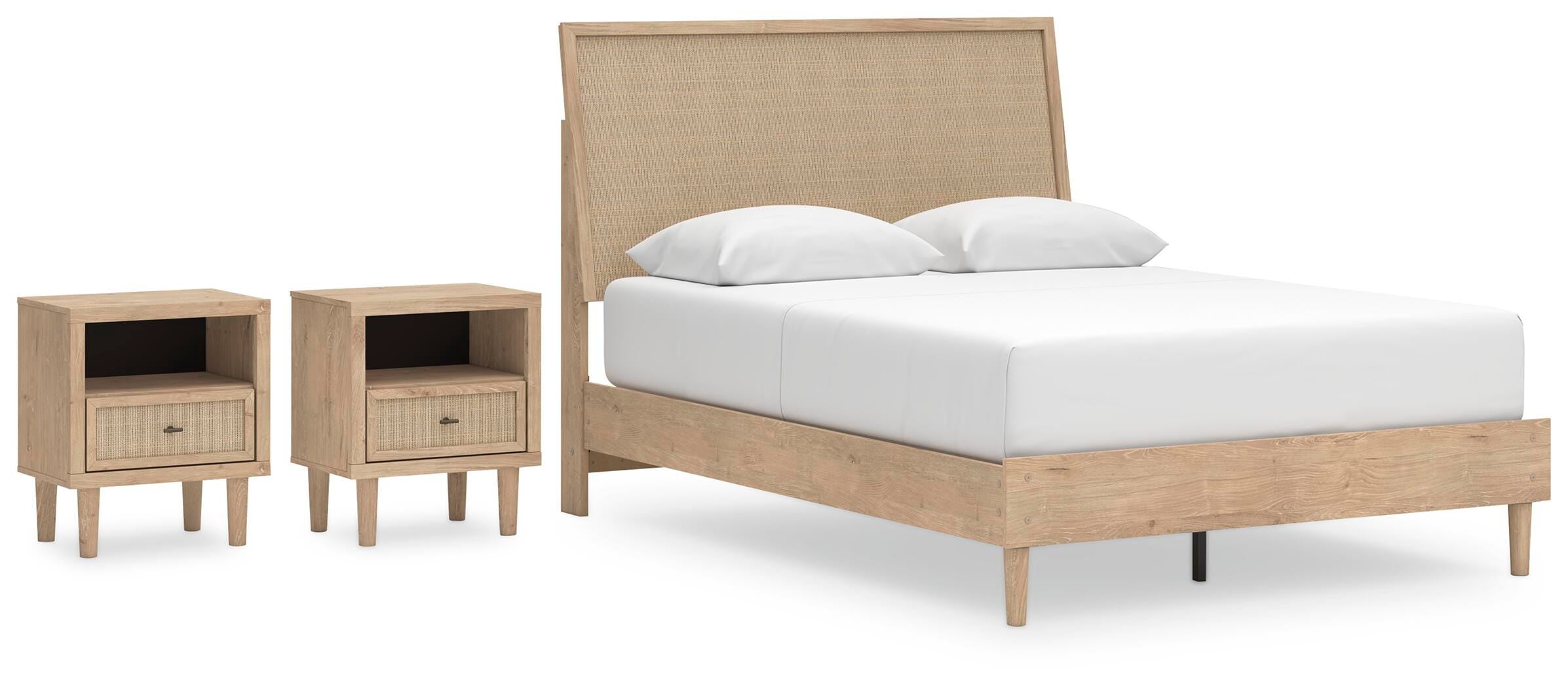 Cielden Panel Bed with 2 Nightstands