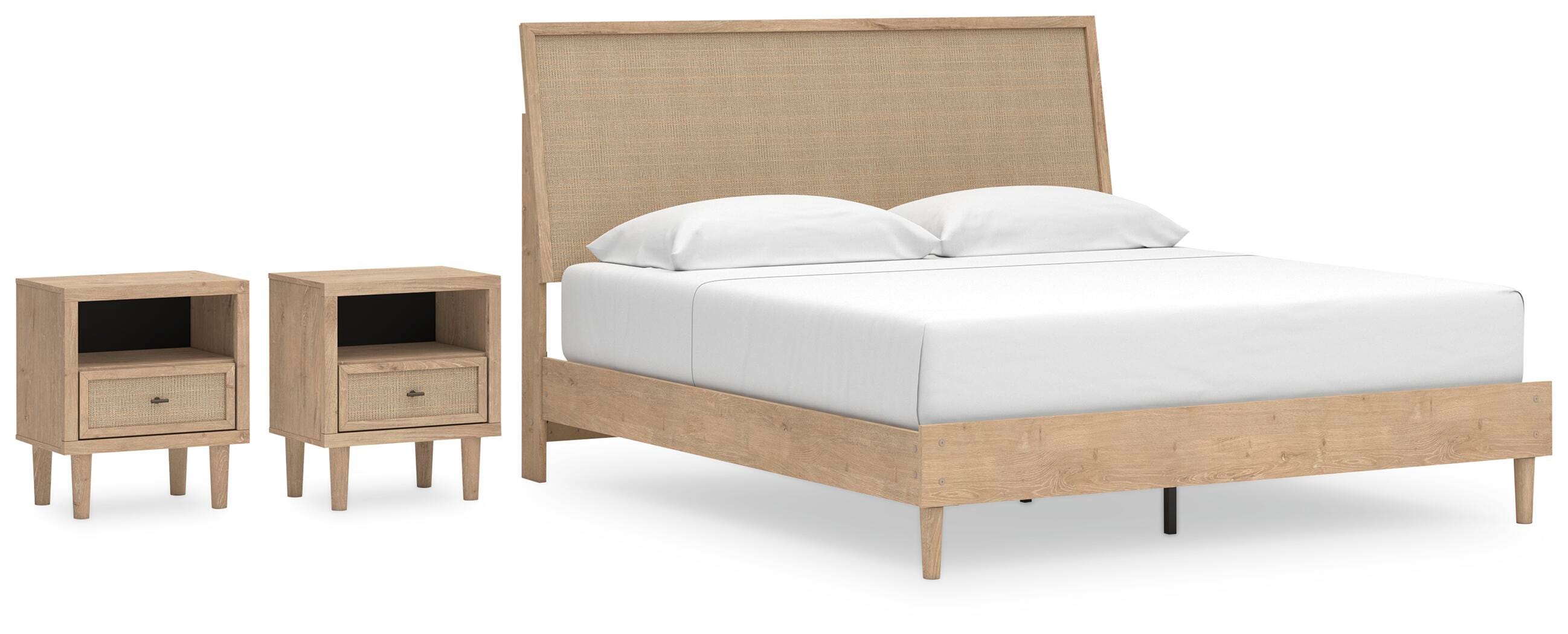 Cielden Panel Bed with 2 Nightstands