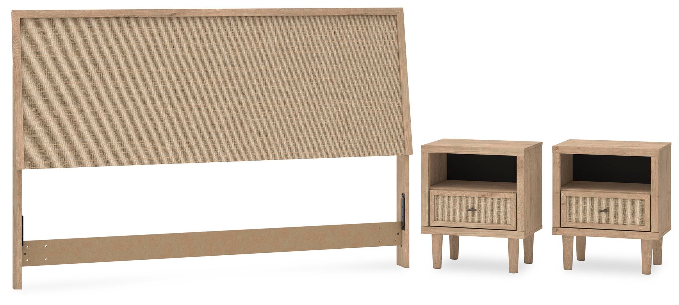 Cielden Panel Headboard and 2 Nightstands