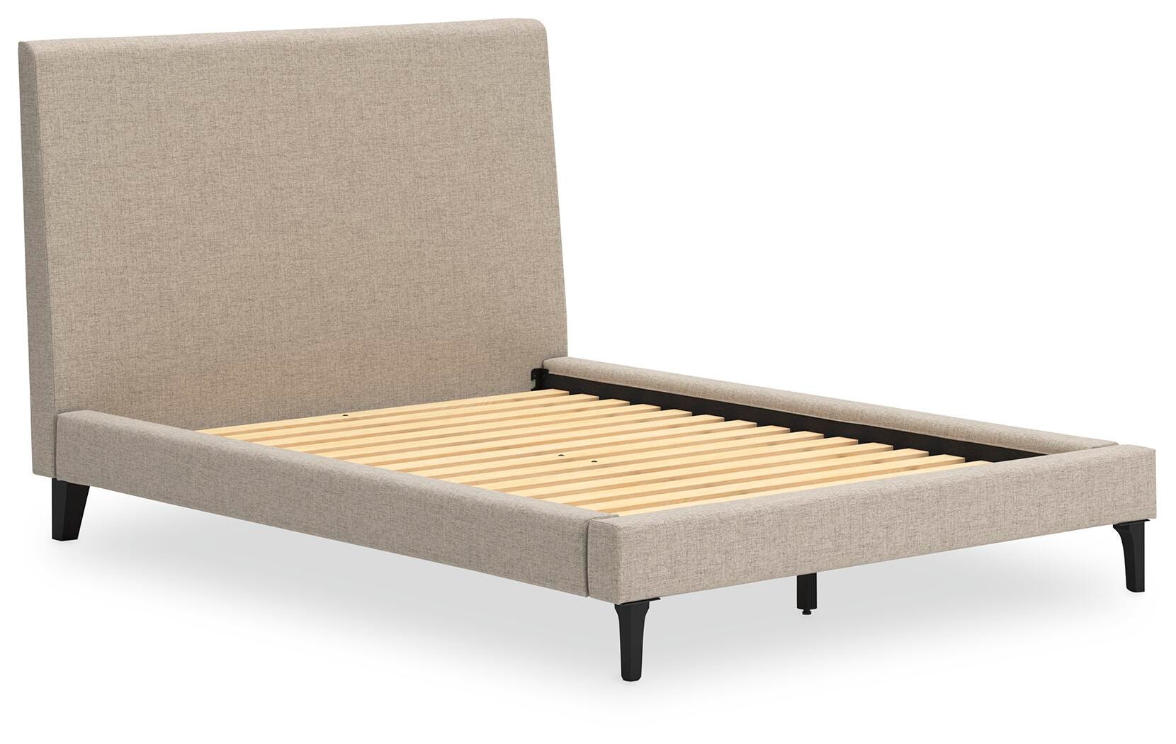 Cielden Upholstered Bed with Roll Slats, Dresser and Chest