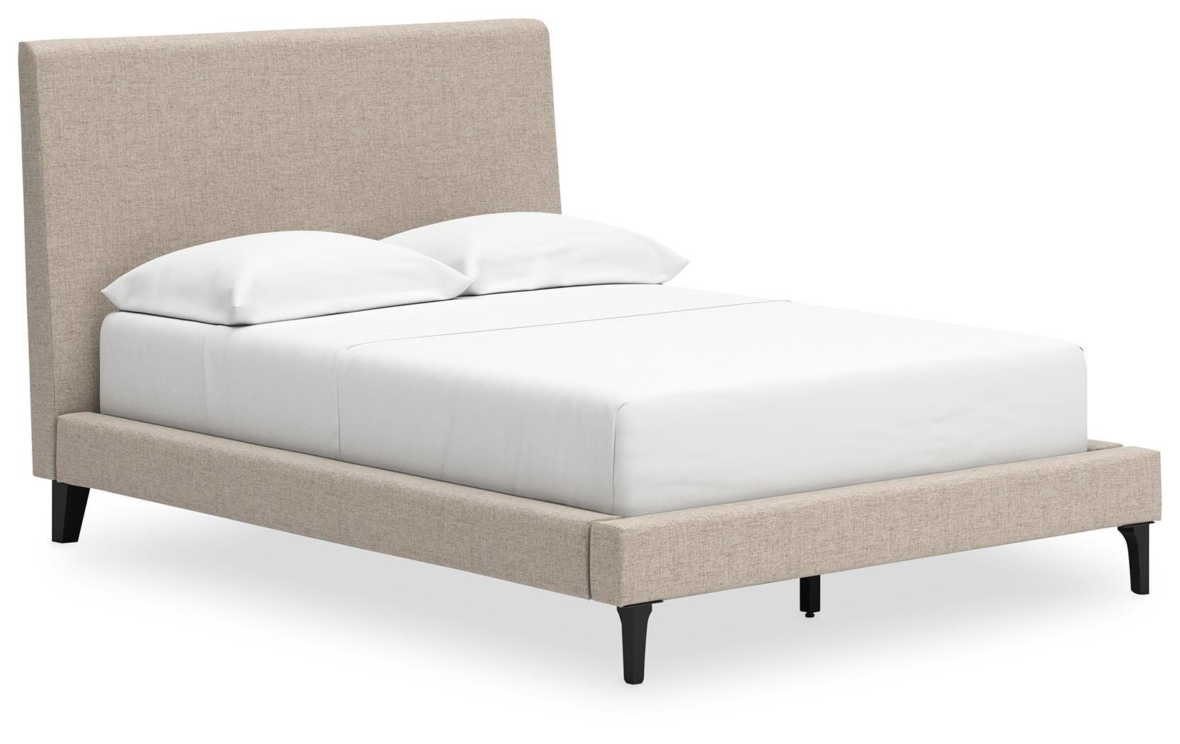 Cielden Upholstered Bed with Roll Slats, Dresser and Chest