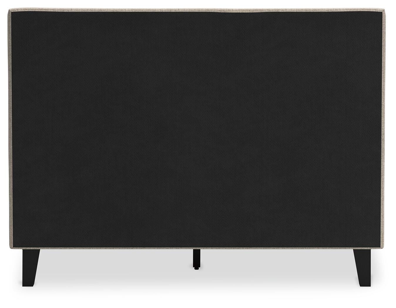 Cielden Upholstered Bed with Roll Slats, Dresser, Mirror and Nightstand