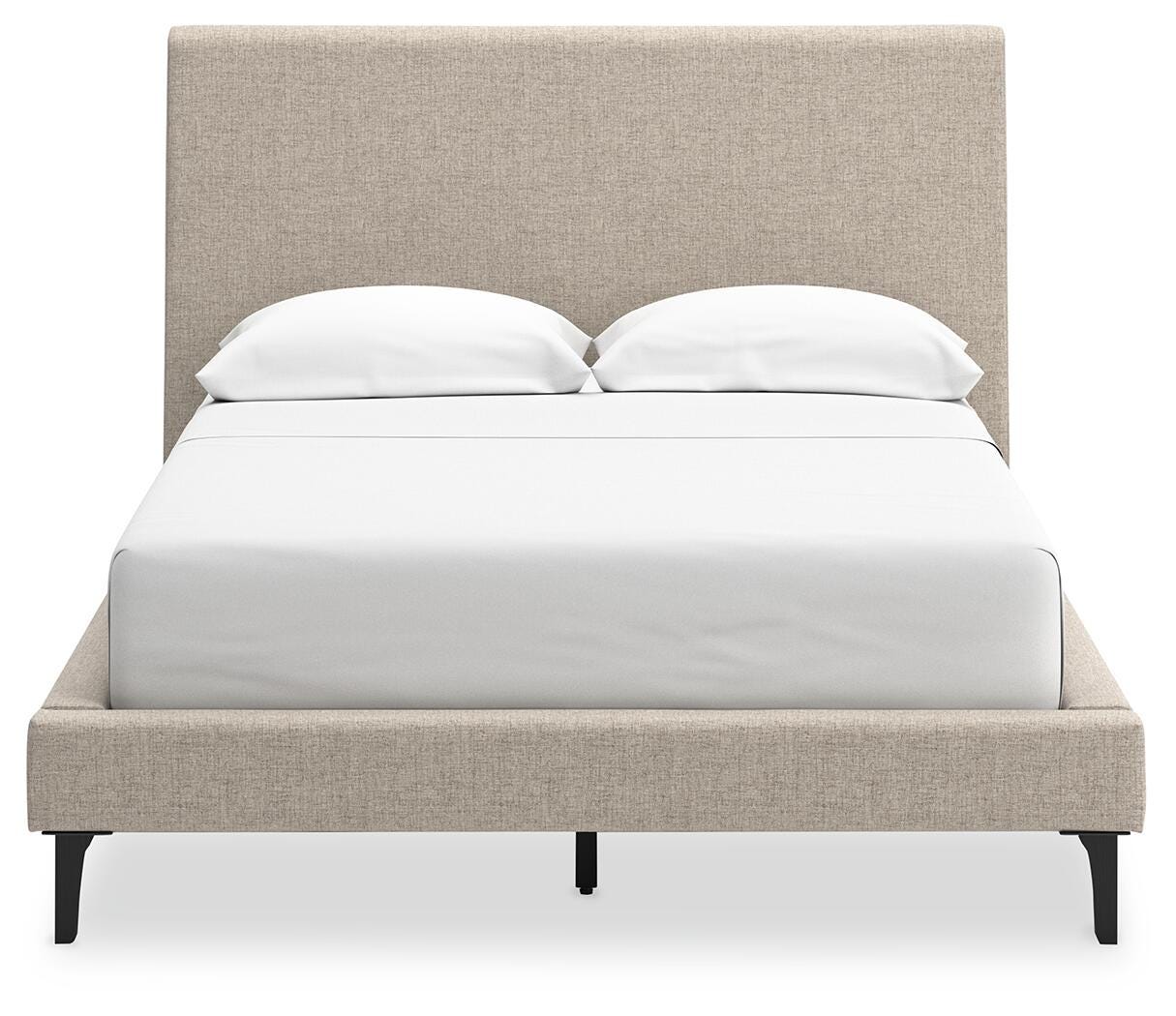 Cielden Upholstered Bed with Roll Slats, Dresser, Mirror and Nightstand