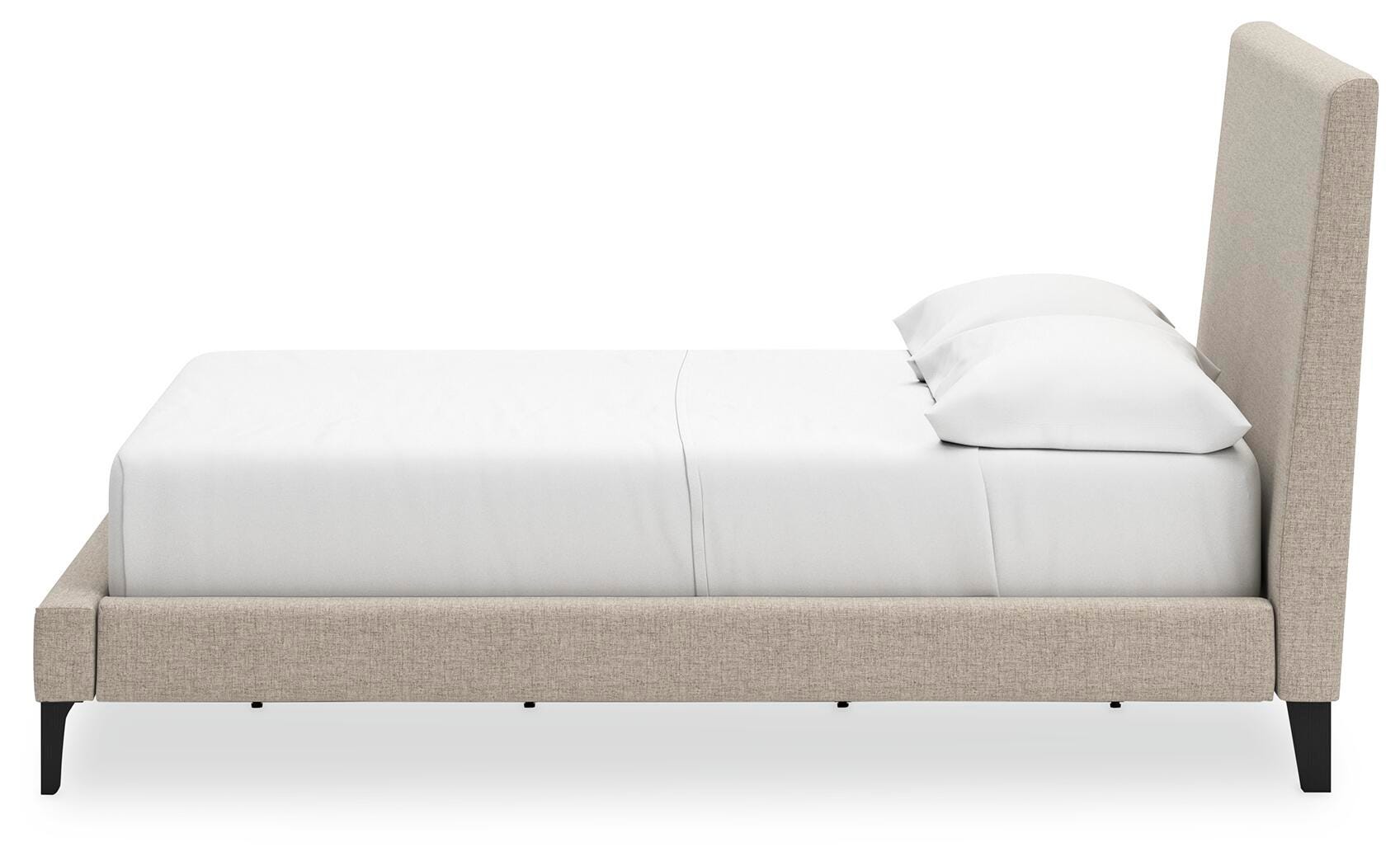 Cielden Upholstered Bed with Roll Slats, Chest and Nightstand