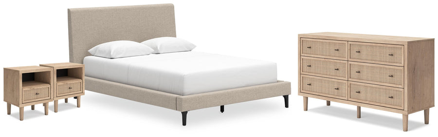 Cielden Upholstered Bed, Dresser and 2 Nightstands