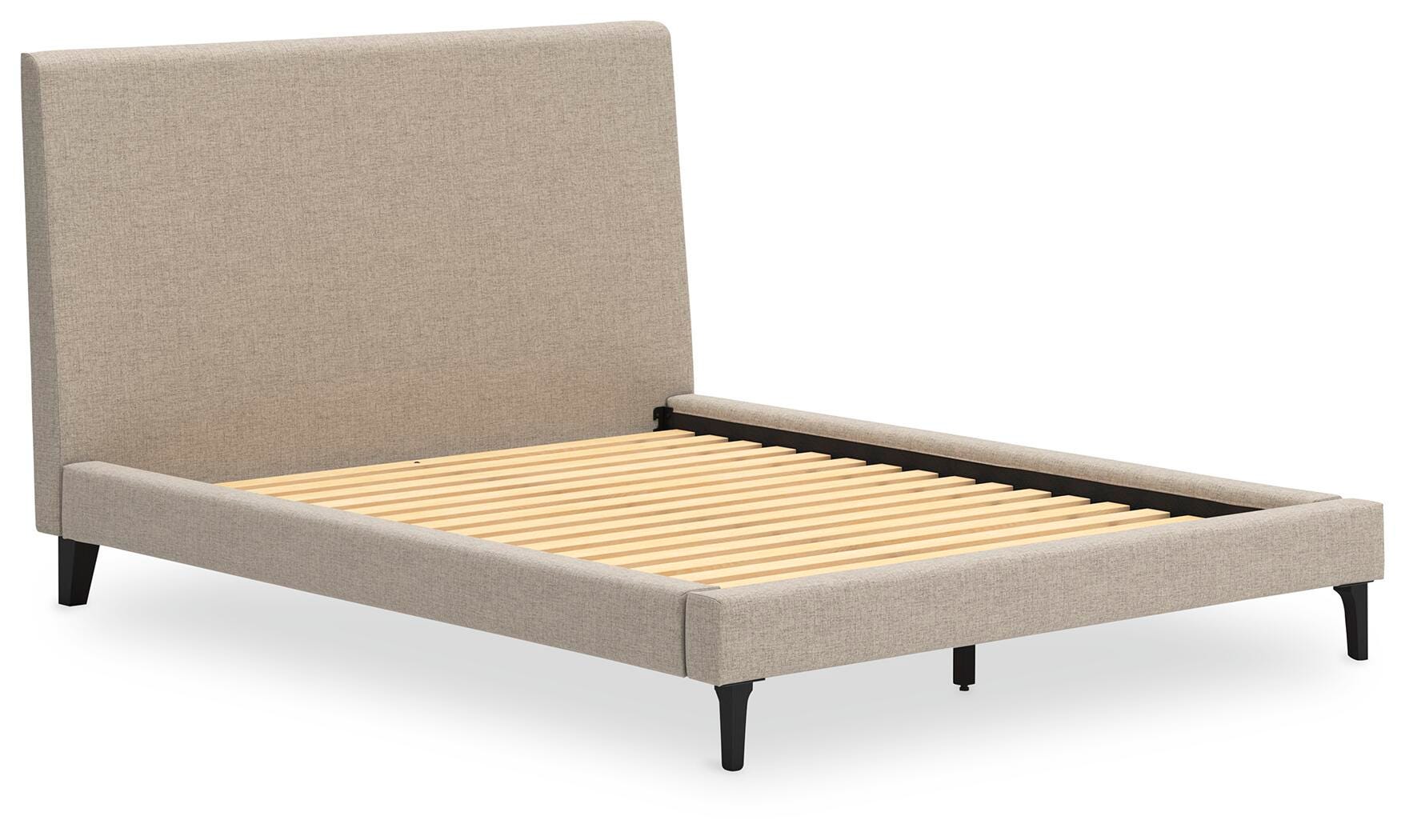 Cielden Upholstered Bed with Roll Slats and Dresser