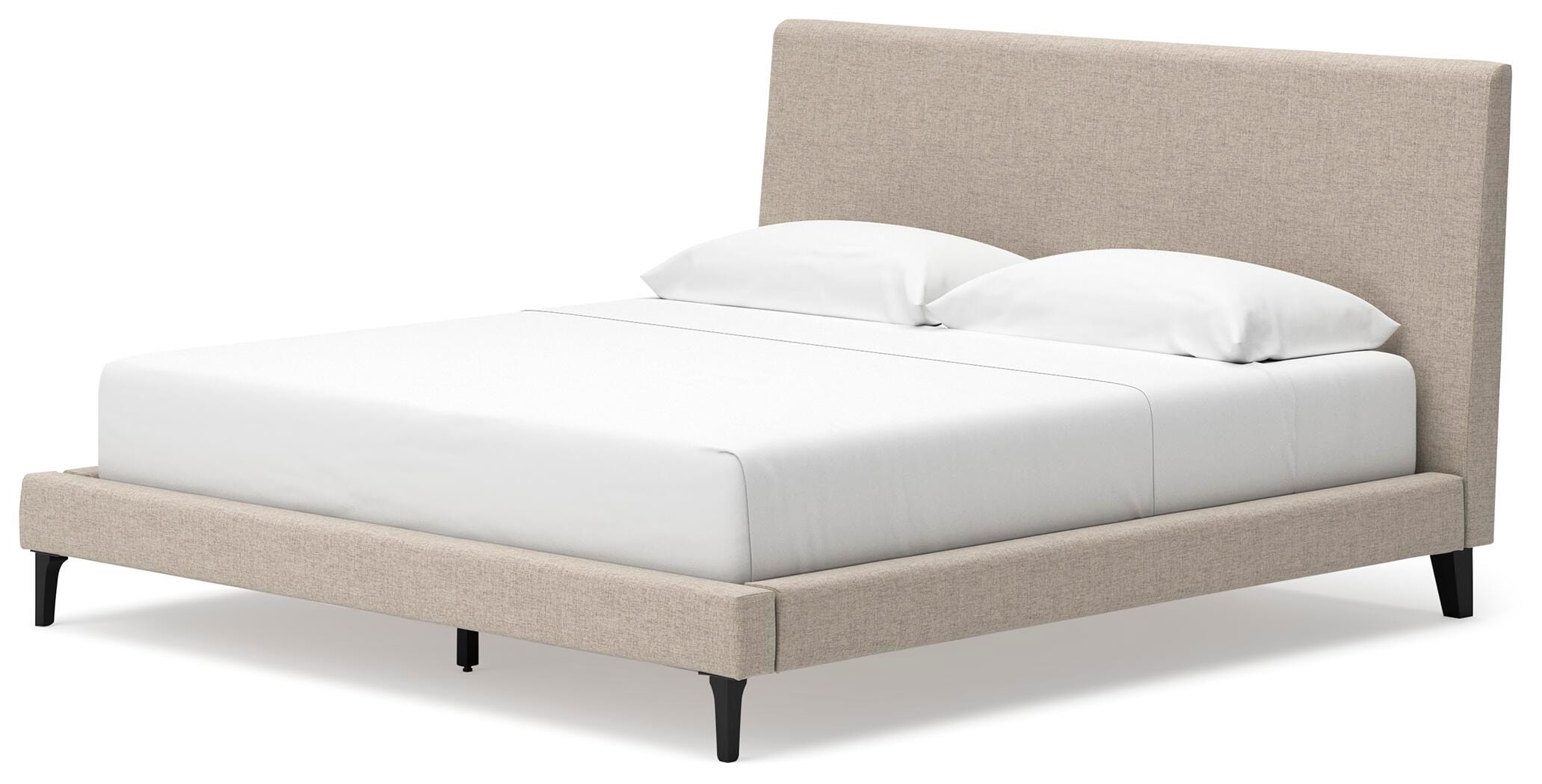 Cielden Upholstered Bed with Roll Slats, Dresser and Nightstand