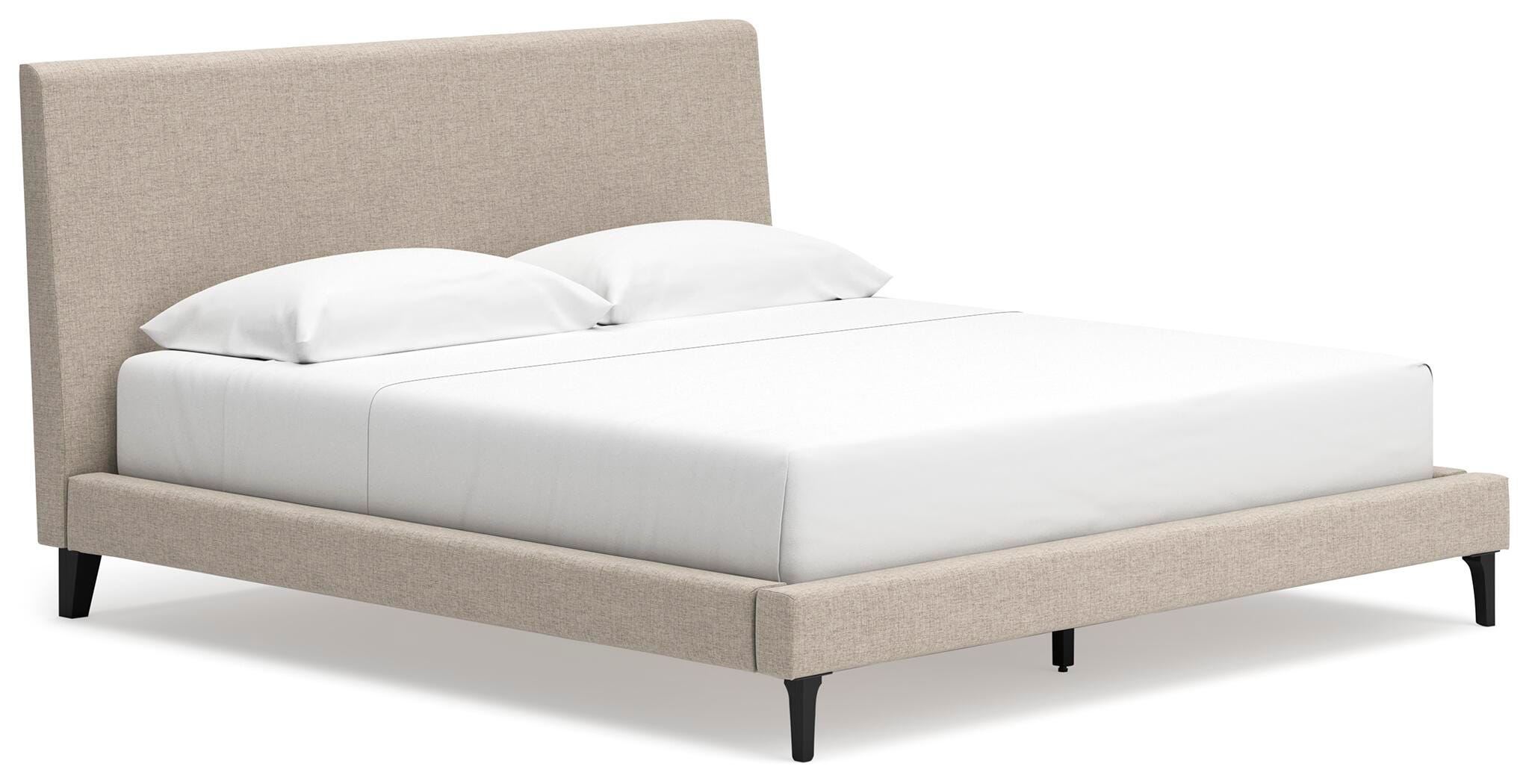 Cielden Upholstered Bed with Roll Slats, Dresser and Nightstand