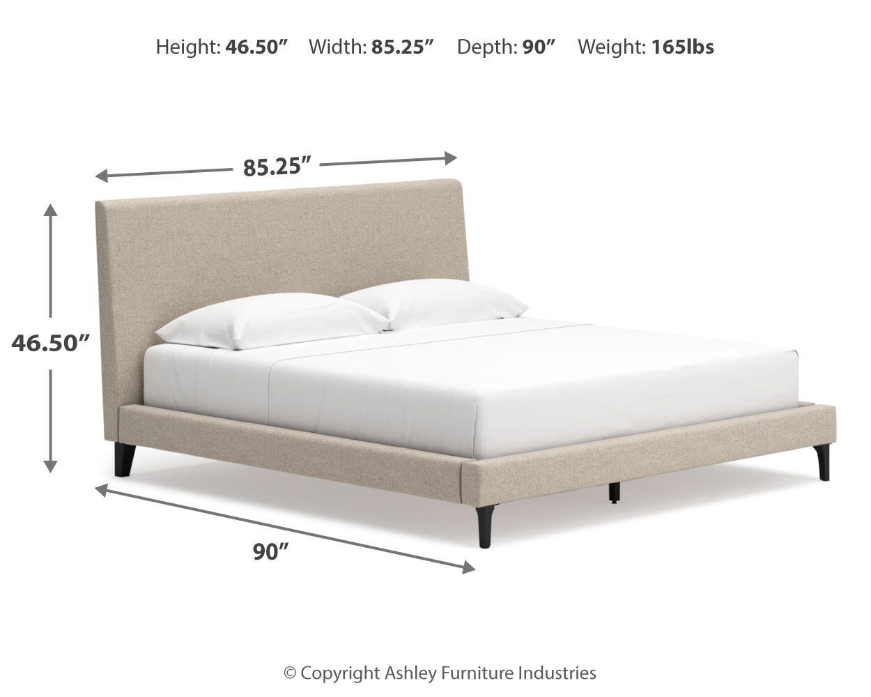 Cielden Upholstered Bed with Roll Slats, Dresser, Mirror, Chest and Nightstand