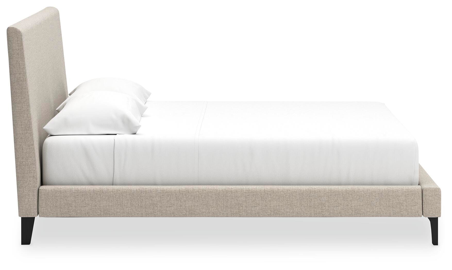 Cielden Upholstered Bed with Roll Slats, Dresser and Nightstand