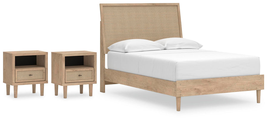 Cielden Panel Bed with 2 Nightstands