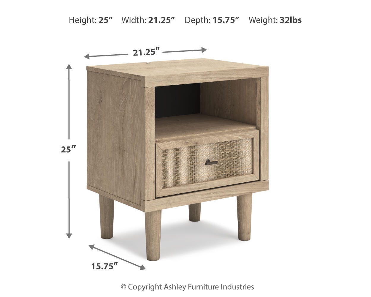 Cielden Panel Headboard and 2 Nightstands