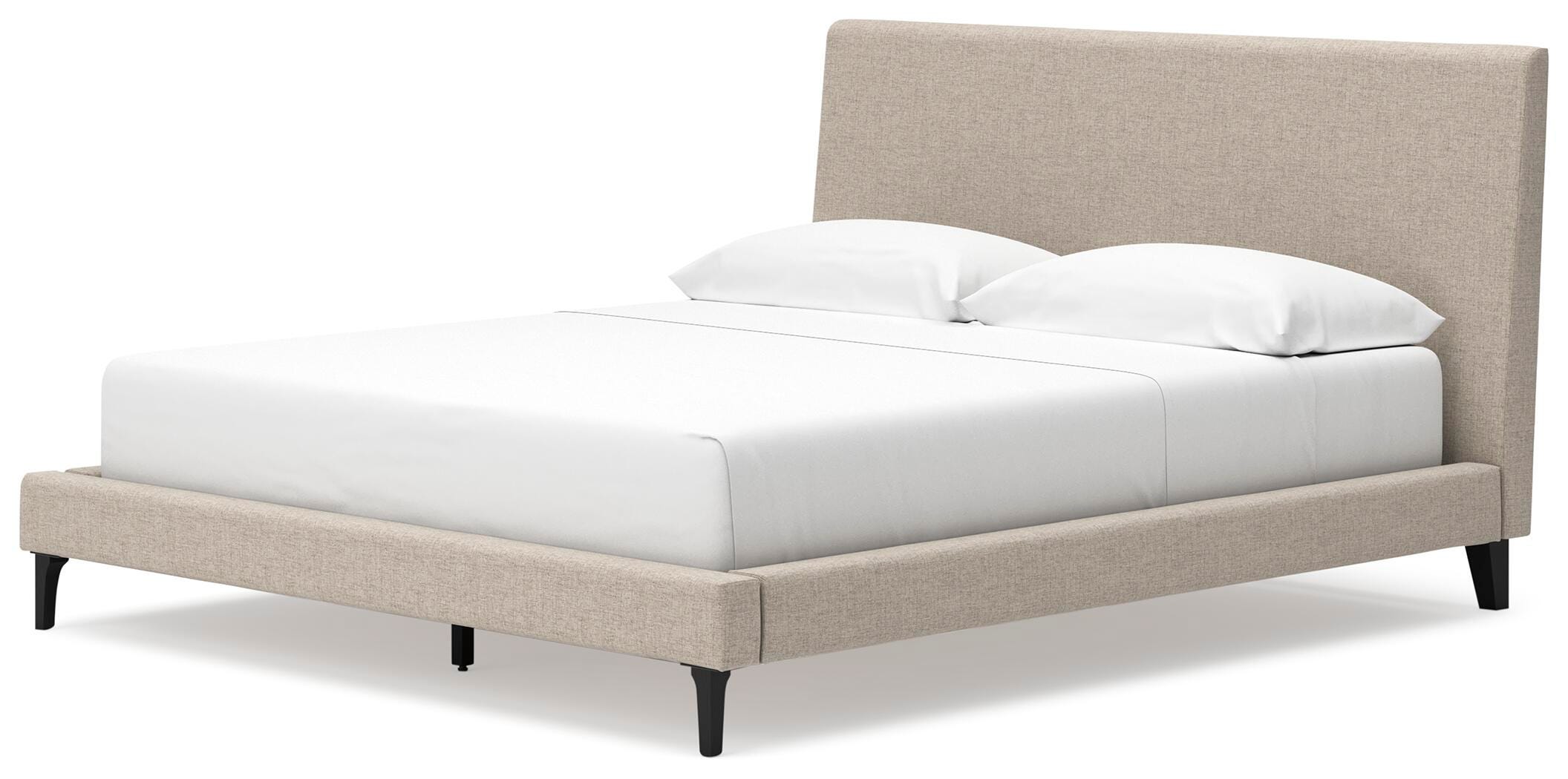 Cielden Upholstered Bed with Roll Slats, Dresser, Mirror and Chest