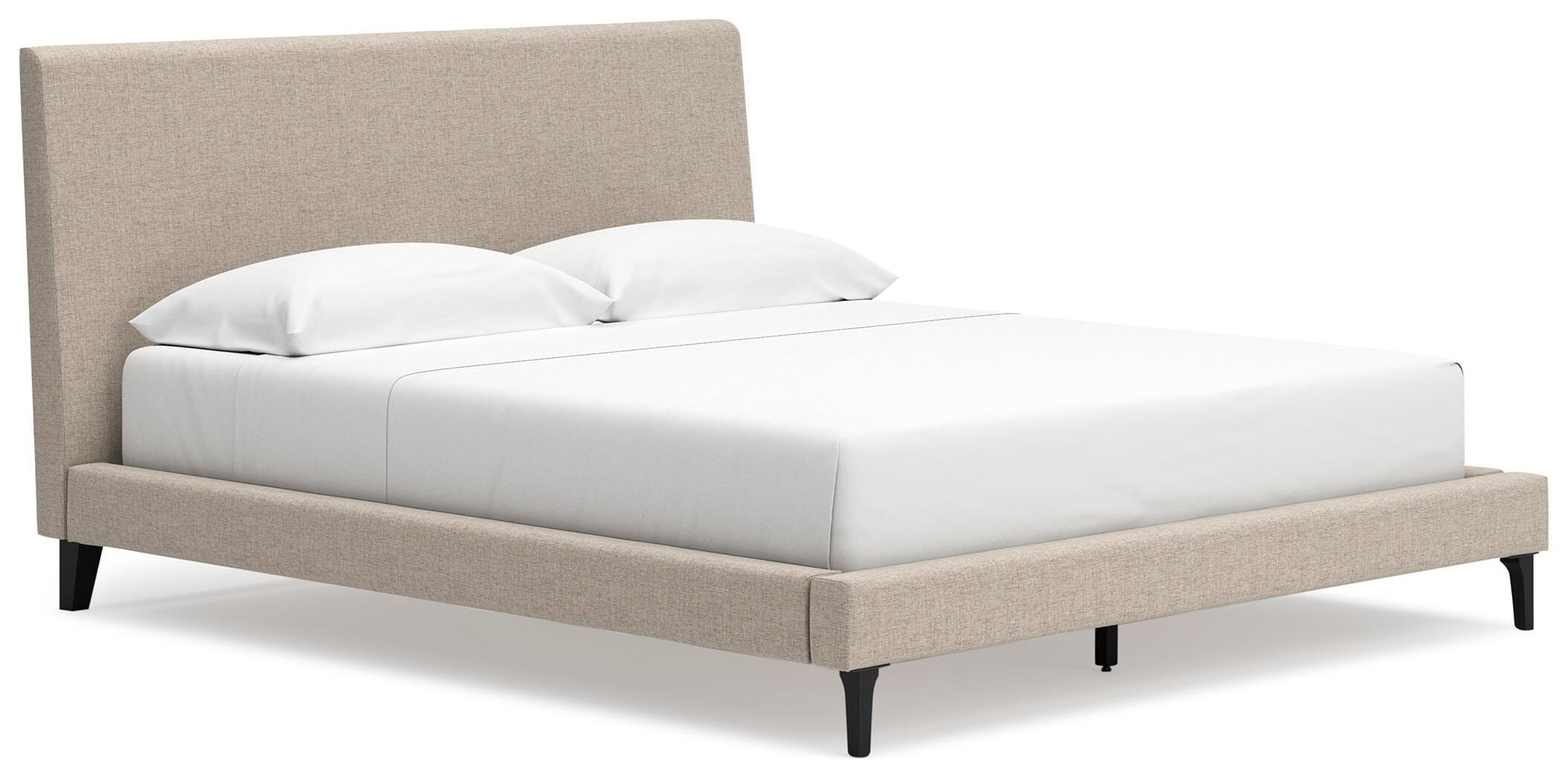 Cielden Upholstered Bed with Roll Slats and Dresser