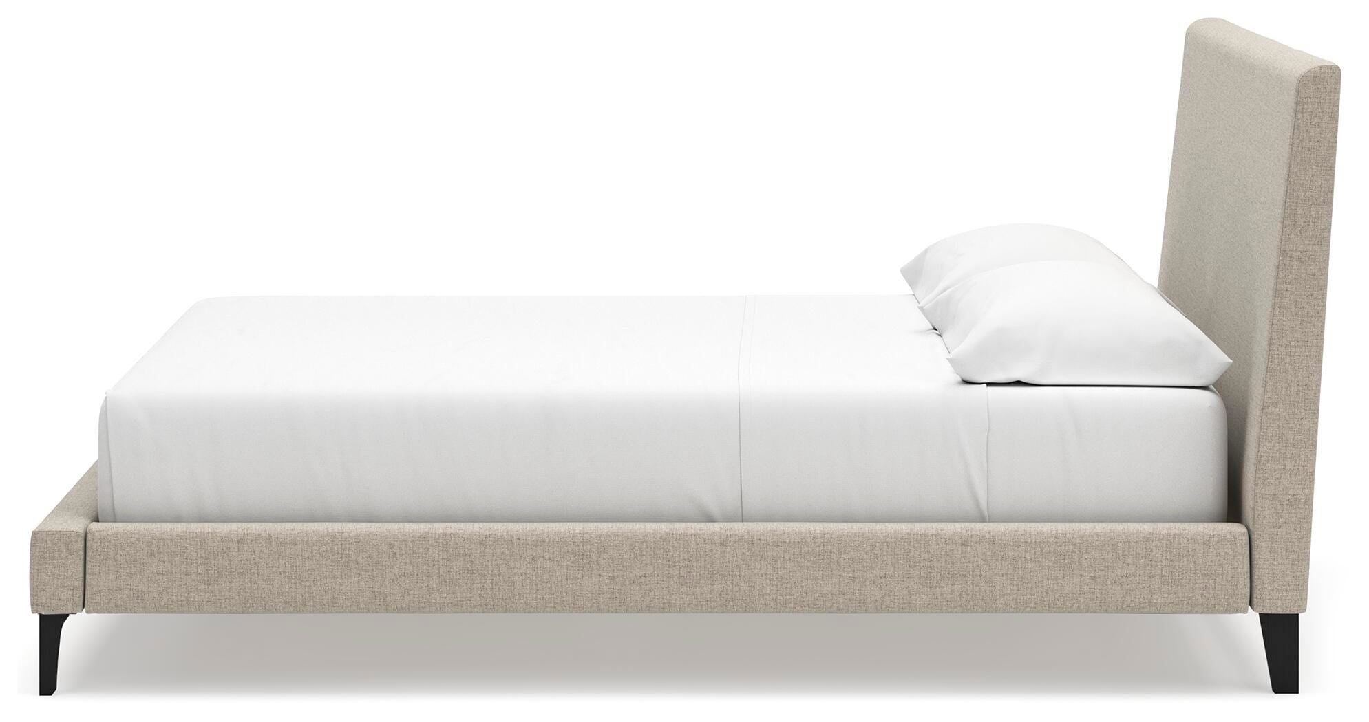 Cielden Upholstered Bed with Roll Slats, Dresser and Nightstand