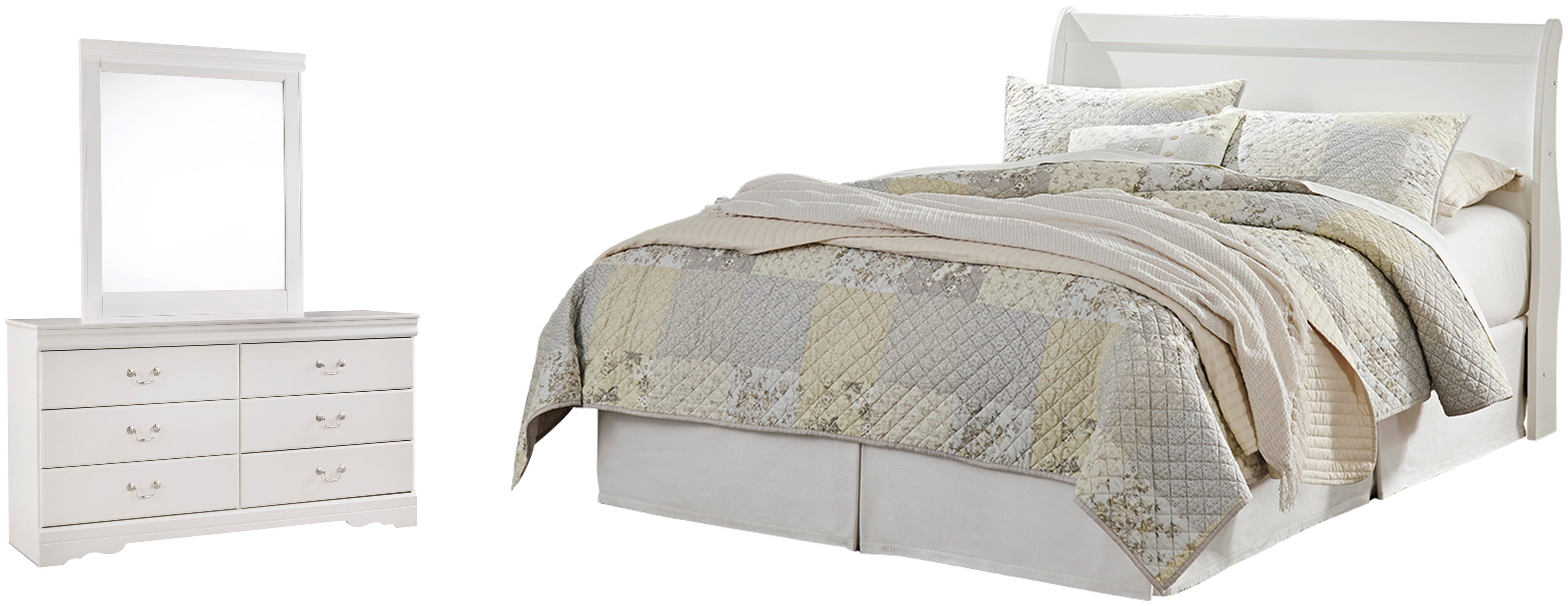 Anarasia Sleigh Headboard, Dresser and Mirror