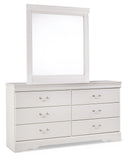Anarasia Sleigh Bed with Mirrored Dresser and Nightstand