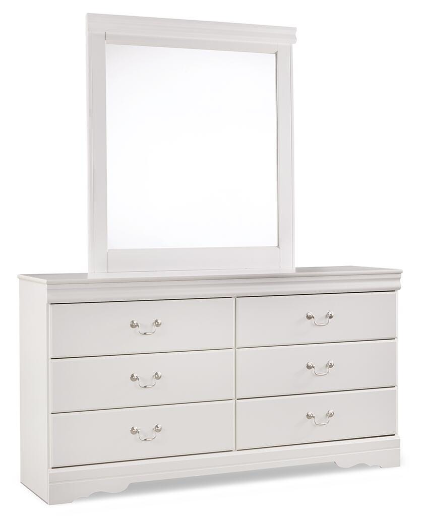 Anarasia Sleigh Bed with Mirrored Dresser