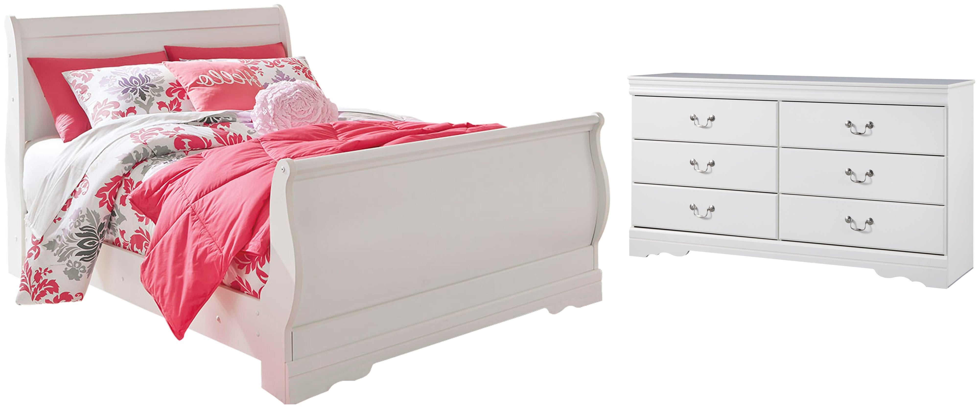 Anarasia Sleigh Bed and Dresser