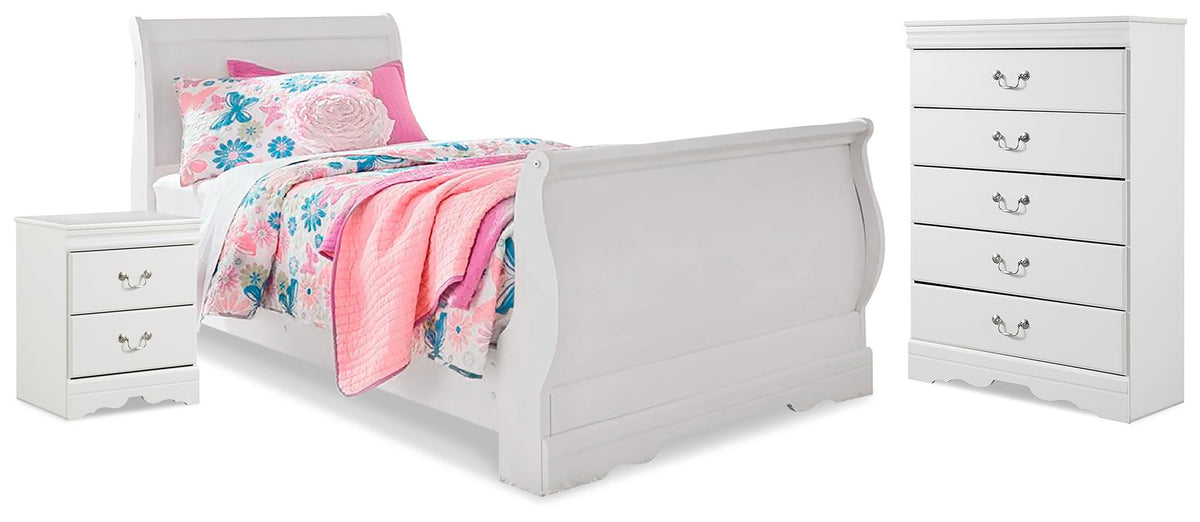 Anarasia Sleigh Bed, Chest and Nightstand
