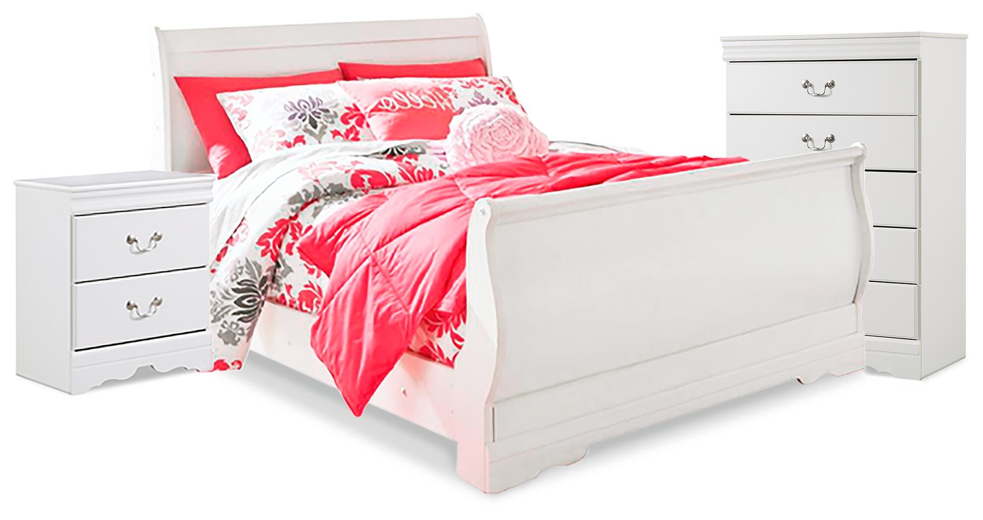 Anarasia Sleigh Bed, Chest and Nightstand