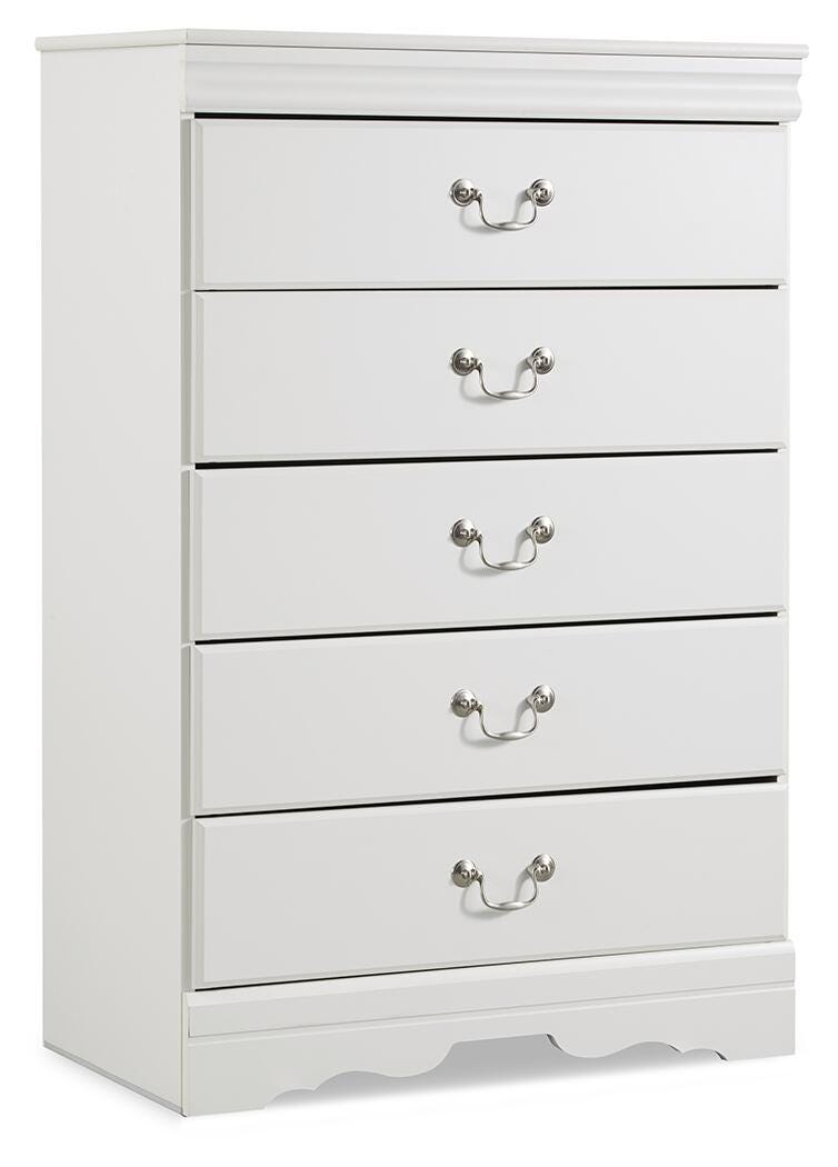 Anarasia Sleigh Headboard, Dresser, Mirror, Chest and 2 Nightstands