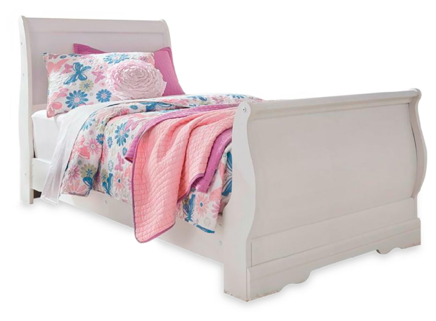 Anarasia Sleigh Bed, Dresser, Mirror and Chest