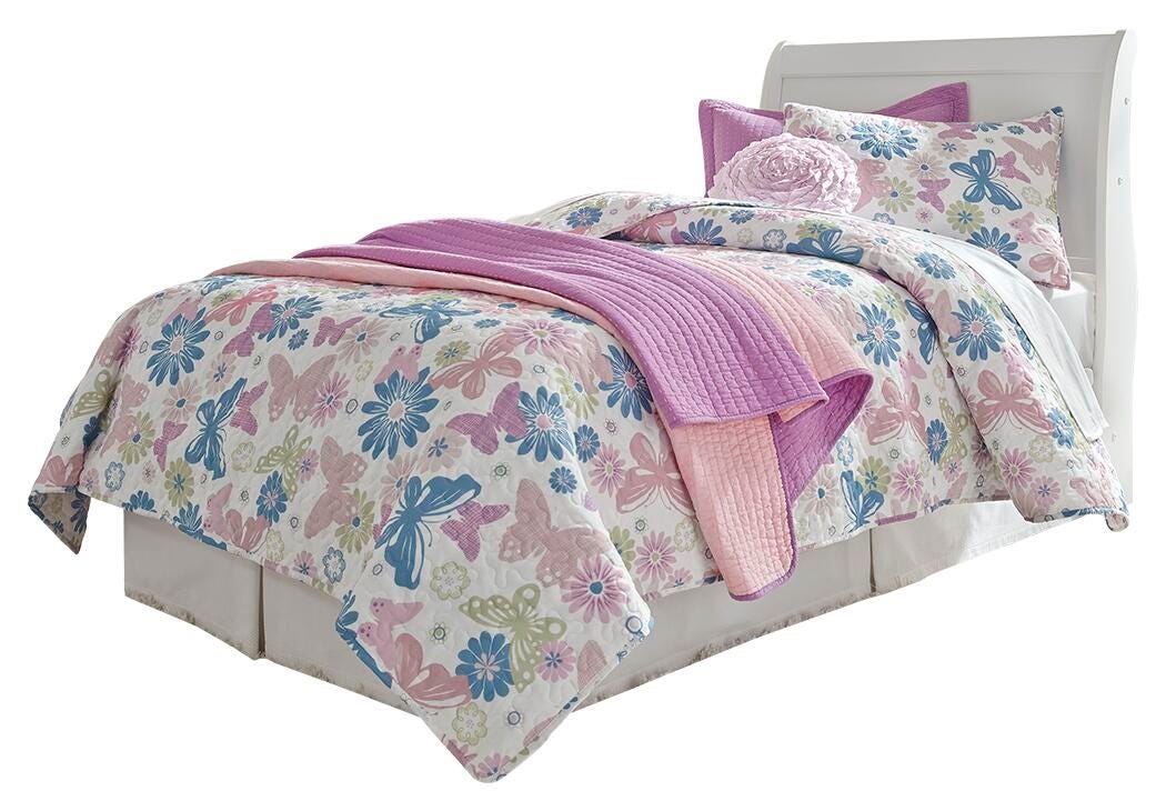 Anarasia Sleigh Headboard, Dresser, Mirror, Chest and 2 Nightstands