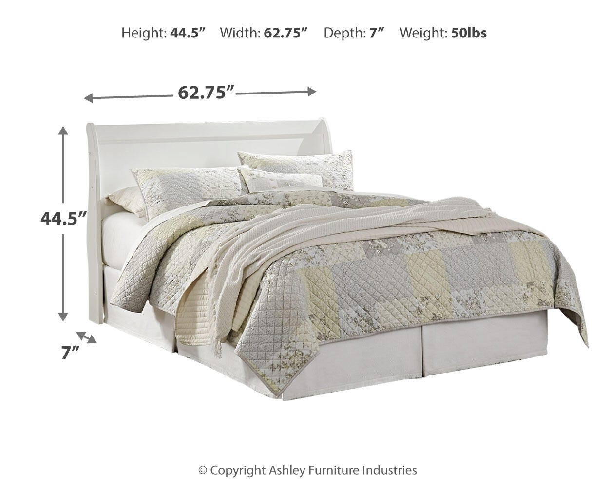 Anarasia Sleigh Headboard, Dresser and Mirror