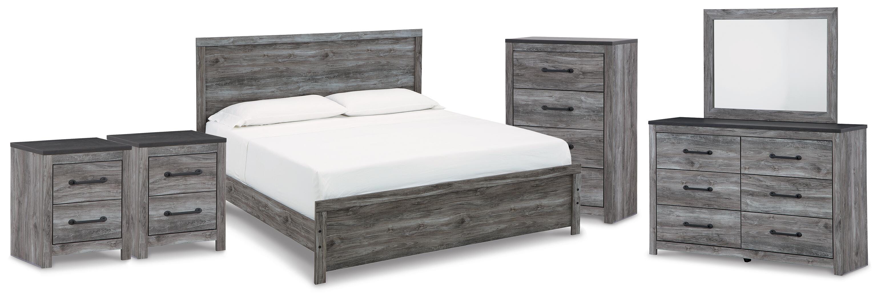 Bronyan Panel Bed, Dresser, Mirror, Chest and 2 Nightstands