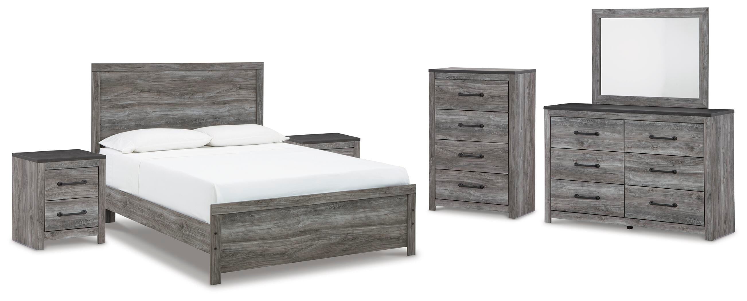 Bronyan Panel Bed, Dresser, Mirror, Chest and 2 Nightstands