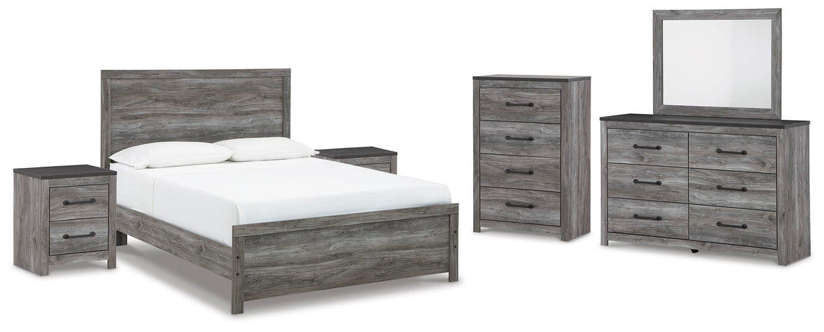 Bronyan Panel Bed, Dresser, Mirror, Chest and 2 Nightstands