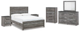 Bronyan Panel Bed, Dresser, Mirror, Chest and 2 Nightstands