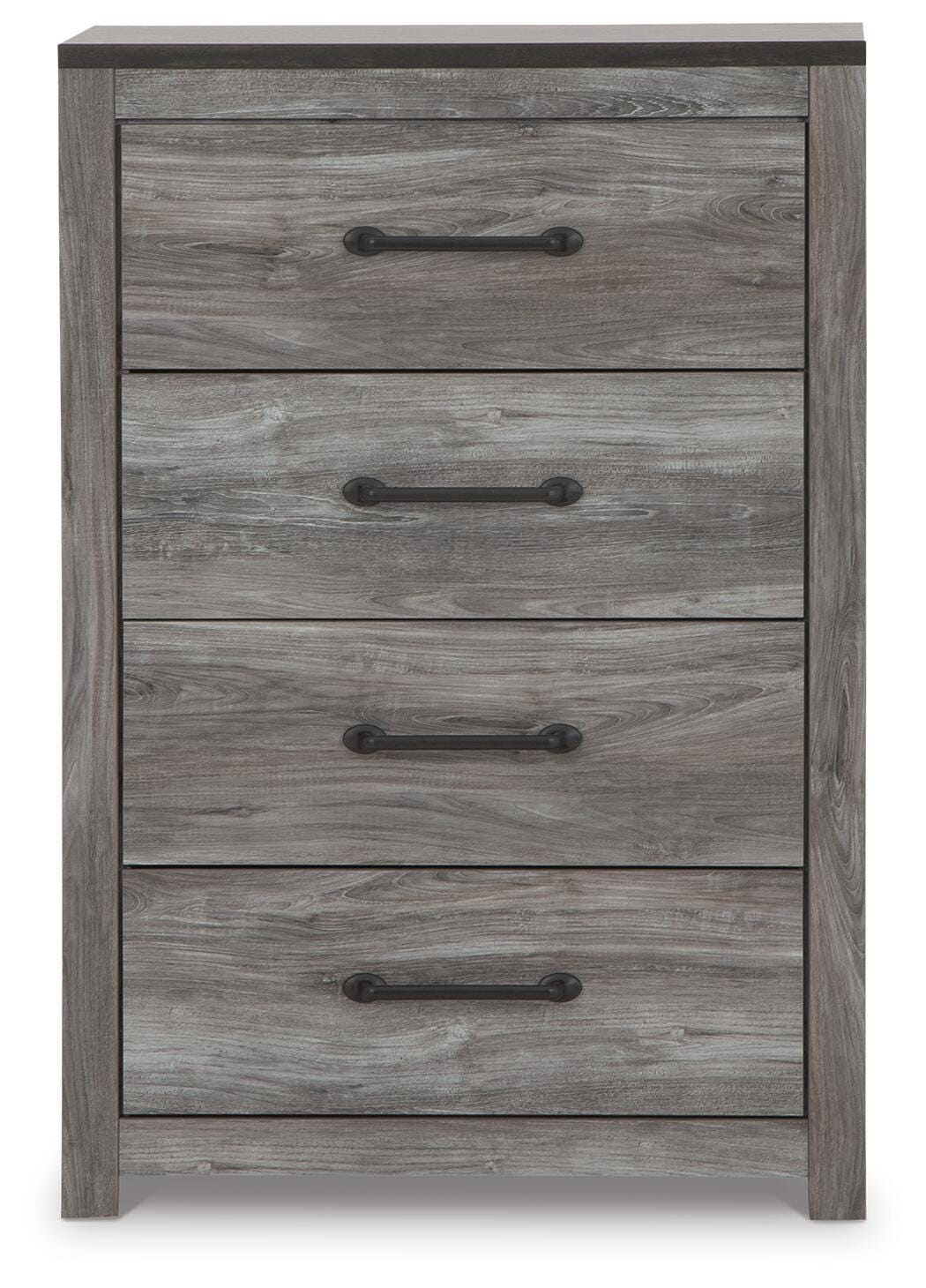 Bronyan Panel Bed with Mirrored Dresser and Chest