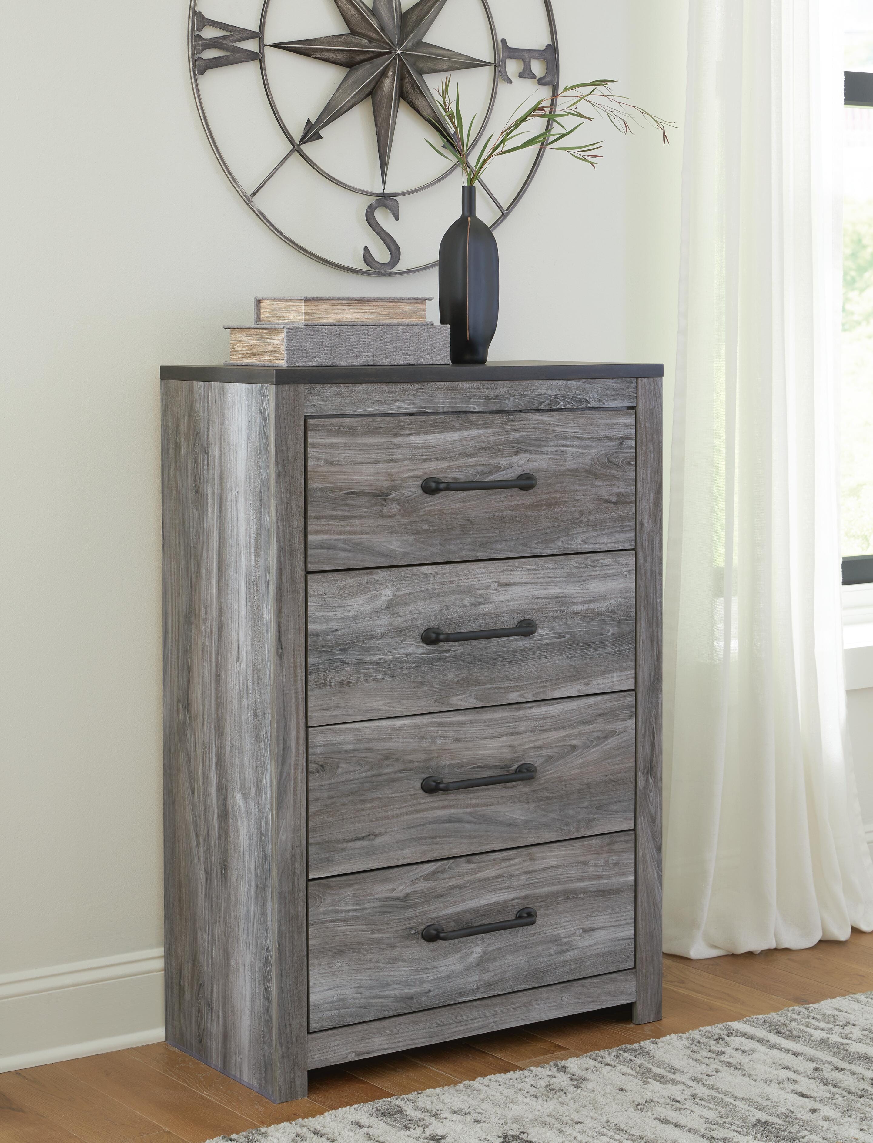 Bronyan Panel Bed with Mirrored Dresser, Chest and Nightstand