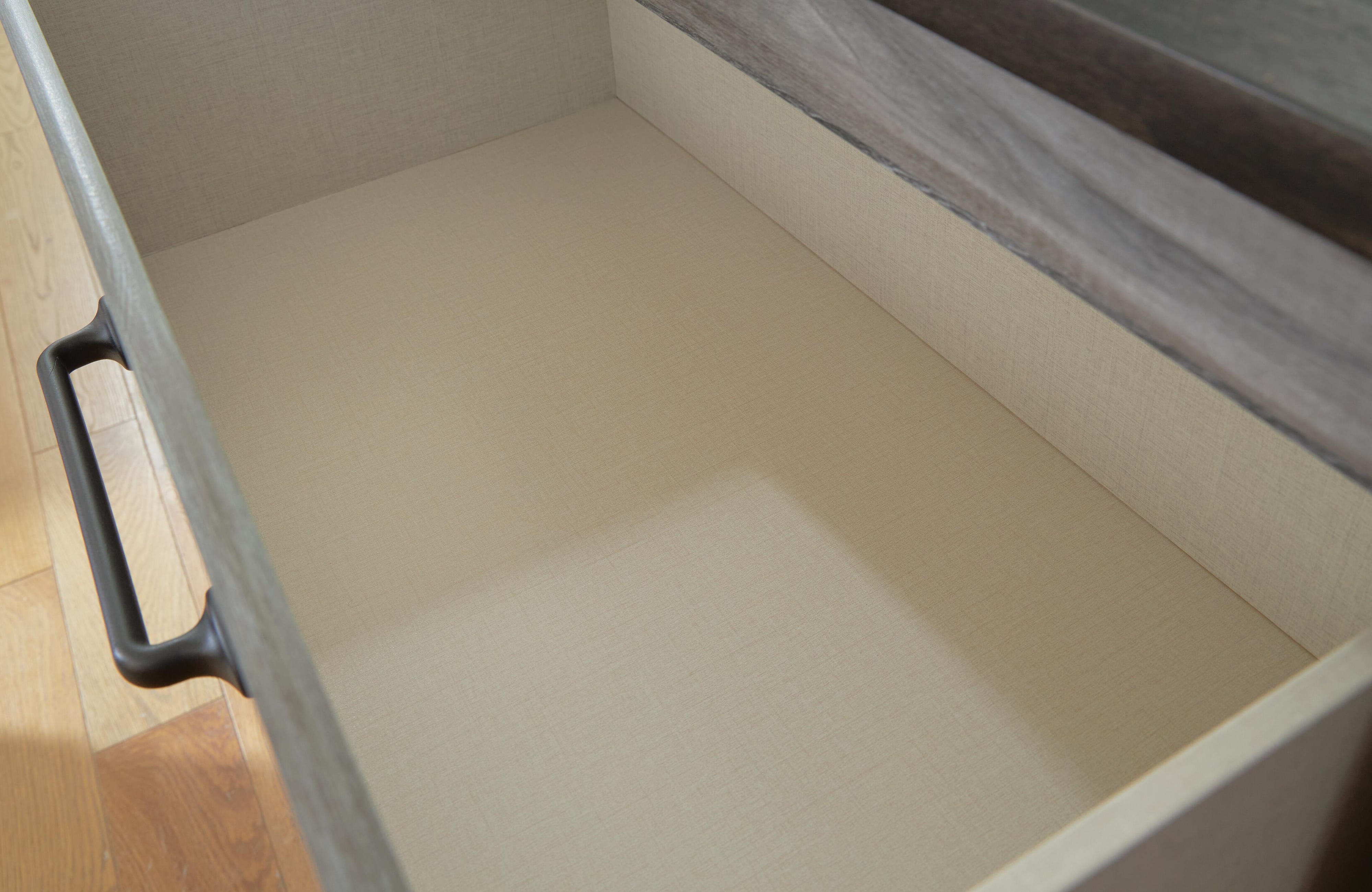 Bronyan Panel Bed with Mirrored Dresser