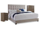 Dolante Upholstered Bed with Chest of Drawers and Nightstand