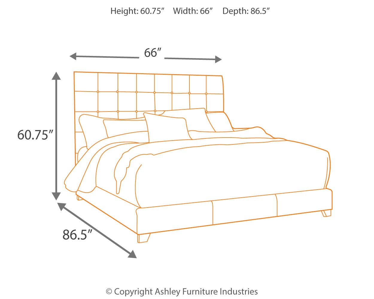 Dolante Upholstered Bed with Chest of Drawers and Nightstand